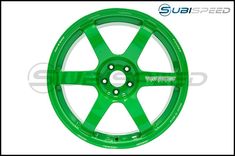 an image of a green wheel for a car or truck with the word sub speed on it