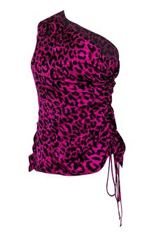 Go flashy and fierce with this statement blouse from Milly! Made in a sultry one-shouldered design with a bright and bold leopard print on oh-so-soft silk, this wow piece is perfect for party princesses who love their animal print! Roar into the club in style when you pair this beauty with leather pants and sky high stilettos. Size 4 Shell: 100% Silk Lining: 100% Polyester Concealed side zipper Lined One-shouldered design w/ long sleeve Textured leopard print design Ruching on sleeve and left si Trendy Ruched One Shoulder Top, Fitted Pink One Shoulder Top For Party, Chic Leopard Print Party Top, Chic Leopard Print Top For Party, Trendy Leopard Print Tops For Party, Leopard Print Top For Spring Party, High Stilettos, Statement Blouse, Sweater Trends