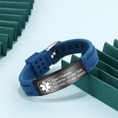 Our Custom Medical Bracelet is a powerful tool designed to help ensure your safety during emergency situations. Made from high-quality materials and fully customizable, this bracelet ensures that your critical medical information is always on hand when you need it most. Our Medical Bracelet is designed to be highly visible and easily identified by first responders, medical professionals, and emergency personnel. This helps ensure that you receive the proper care and treatment you need, even if you're unable to communicate your medical history. The key selling point of our Custom Medical Bracelet is the ability to customize it to your unique needs. You can include critical information, such as your allergies, medical conditions, and emergency contact information. Additionally, you can perso Emergency Bracelet, Gifts For Diabetics, Medical Alert Bracelet, Best Friend Bracelets, Customised Bracelets, Best Boyfriend Gifts, Medical Id Bracelets, Medic Alert Bracelets, Medical Bracelet