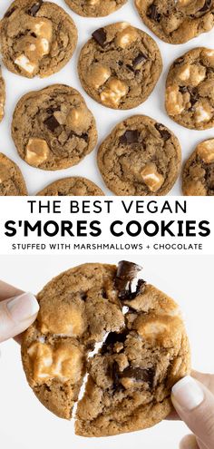 the best vegan s'mores cookies with marshmallows and chocolate