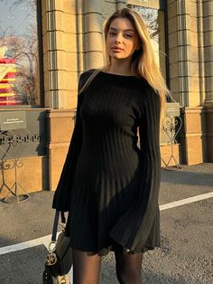 Knit Long Dress, Solid Midi Dress, Rib Dress, Long Knitted Dress, Ruffles Fashion, Ribbed Mini Dress, Long Sleeve Knit Dress, Women's Evening Dresses, Ribbed Dresses