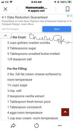 an iphone screen showing the instructions for how to use creams and other confections