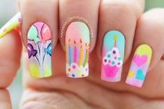 Happy Birthday Nail Art, Birthday Nail Art, Birthday Nail Designs, Birthday Nail, Nail Art Images, Nails For Kids, Art Youtube, Easter Nails, Art Funny