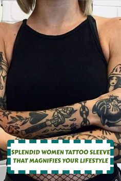 a woman with tattoos on her arm and arms