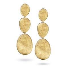 Marco Bicego Jewelry - 18K Yellow Gold Large Triple Drop Earrings | Manfredi Jewels Marco Bicego Jewelry, Yellow Gold Drop Earrings, Marco Bicego, 18k Gold Earrings, Yellow Gold Earrings, Hand Molding, Yellow Gold Jewelry, 18k Gold Jewelry, Diamond Drops