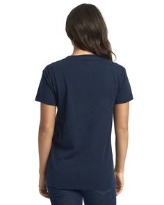 Ladies' Relaxed V-Neck T-Shirt - MIDNIGHT NAVY - S | Next Level Women's Relaxed V-Neck T-Shirt in Midnight Navy Blue Size Small | Cotton Fitted Caps, Home T Shirts, Midnight Navy, Cotton Tank Top, Knit Set, Fashion Tees, Combed Cotton, High Waist Jeans, Next Level