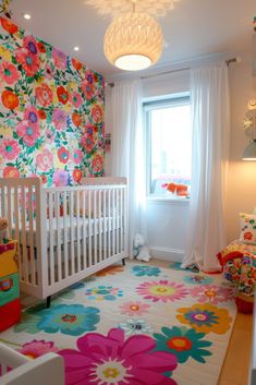 Nursery Ideas Girl Colorful, Baby Rooms Colorful, Colorful Baby Girl Nursery, Girl Nursery Colorful, Colorful Girl Nursery, Nursery Ideas Colorful, Bright Kids Room, Girl Nursery Colors, Color Nursery