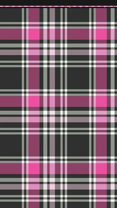 a pink and gray plaid pattern with black border