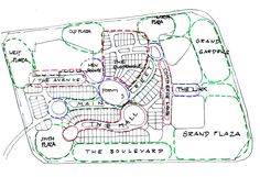 a drawing of a plan for a parking lot