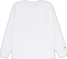 Plain Long Sleeve T-shirt For Streetwear, Long Sleeve Plain T-shirt For Streetwear, Basic Long Sleeve Plain Shirt, White Long Sleeve Cotton T-shirt, Basic White Long Sleeve Sweatshirt, White Cotton Long Sleeve Tops, White Long Sleeve Cotton Tops, White Cotton Crew Neck Long Sleeve Top, White Cotton Long Sleeve Crew Neck Top