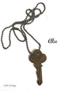 Vintage Key Necklace (ELLIE) - Antique Key Necklaces – House Key Necklace - Old Key Necklace by KVKVintage on Etsy Key On Necklace, House Key Necklace, Ellie Core, Vintage Metal Jewelry With Keys, Vintage Pendant Jewelry With Keys, Costume Concepts, Key Necklaces, Old Necklace, Vintage Key Necklace