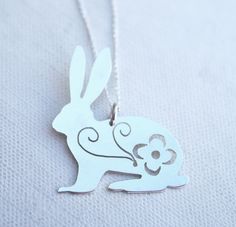 Silver Bunny Design Jewelry For Gifts, Silver Bunny Design Jewelry Gift, Silver Jewelry With Bunny Design For Gift, Rabbit Necklace, Rabbit Jewelry, Bunny Necklace, Lucky Rabbit, Necklace Silver, Silver Necklaces