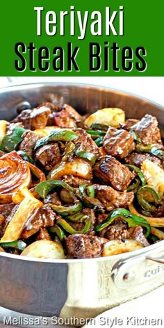 a pan filled with meat and vegetables on top of a table