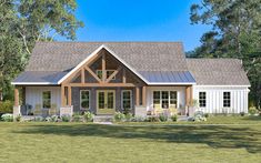 this is an artist's rendering of the country style house plans for small homes