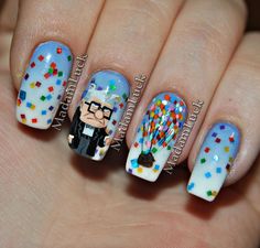 Movie Nails, Unghie Nail Art, Disney Up, Unique Nails, Cute Nail Designs