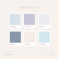 the color palette for dreamland