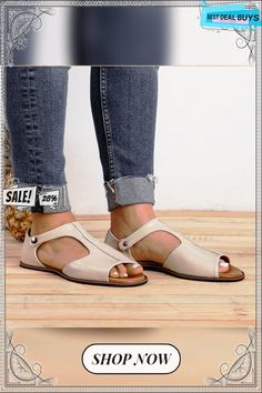 Vintage Black Flat Peep Toe Slip-on Sandals S Casual Closed Toe Sandals With Buckle Closure, Casual Toe Post Sandals With Buckle, Casual Toe Post Sandals With Buckle Closure, Casual Sandals With Buckle Closure And Toe Post, Spring Beige Toe Post T-strap Sandals, Casual T-strap Sandals With Buckle Closure For Spring, Casual Summer T-strap Open Toe Sandals, Casual Open Toe T-strap Sandals For Summer, Casual Beige T-strap Sandals For Spring