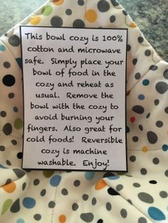 a polka dot cloth with a poem written on it