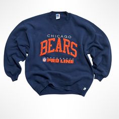 Vintage 90's Russell Athletic Pro Line Chicago Bears Embroidered Crewneck Sweatshirt XXL Size XXL  Measurements 24" x 28.5" Super Soft Fleece  Great condition Made in USA Any questions feel free to reach out! Throwback College Tops With Embroidered Logo, Vintage Sweatshirt With Embroidered Text For Streetwear, 90s Style Crew Neck Sweatshirt With Embroidered Graphics, 90s Embroidered Top For Streetwear, Vintage College Sweatshirt With Embroidered Text, Embroidered Crewneck, Russell Athletic, Chicago Bears, Festival Season