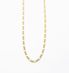 A totally eye-catching and unique piece, this chain features mini gold bars that reflect light and sparkle. Give your stack a fun upgrade or wear it solo for everyday appeal.
Adjustable length: 16"- 18" Gold Bars, Mini Gold, Gold Bar, Gold Chain Necklace, Wear It, Gold Chain, Gold Chains, Unique Pieces, Chain Necklace