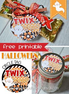 halloween treat in a jar with free printables