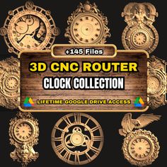 3d cnd router clock collection for life time google drive accesser - free