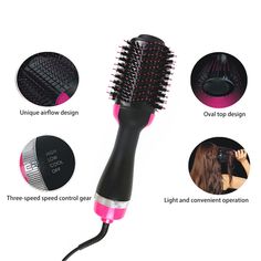 Round Brush Blow Dryer Electric Hair StylerThis Round Brush Blow Dryer Electric Hair Styler is effectively a two-in-one tool, ingeniously combining a hairbrush and a blow dryer into one product. With this, the days of needing both a separate dryer and brush are behind you. This innovative product comes in the form of a round hairbrush that is also a high power dryer. It is designed to save you time and effort in managing and styling your hair. Its streamlined functionality makes it highly ideal for anyone with a busy schedule, particularly working professionals. Dive into a more convenient routine with this stylish and practical device.High Power and ConvenienceUnlike typical hair dryers with large, unwieldy nozzles, this hair styling tool takes the shape of a comfortable round hairbrush. Round Brush Hair Dryer, One Step Hair Dryer, Hair Dryer Styler, Curls With Straightener, Hair Dryer Comb, Round Hair Brush, Dryer Brush, Muscle Abdominal, Towel Dry Hair