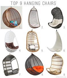 different types of hanging chairs for the home