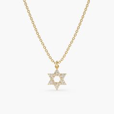 Sterling Silver Metal Base Gold Plated Star Of David Star Measures 8mm White Topaz Stones Necklace Measures 15”- 16” With One Jump Ring Lobster Claw Closure Formal White Gold Star Of David Necklace, Classic White Gold Star Of David Jewelry, Small Diamond Necklace, Memory Ring, Gold Necklace Dainty, Star Of David Necklace, Solid Gold Bracelet, Star Of David Pendant, Solid Gold Necklace