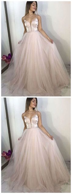 Light pink tulle long a line prom dress evening dress  by olesaweddingdresses, $124.52 USD Prom Tips, Popular Prom Dresses, Party Dress Classy, Classy Prom, A Line Prom Dress, Modest Prom, Classy Prom Dresses, 2024 Prom, Prom Dress Evening