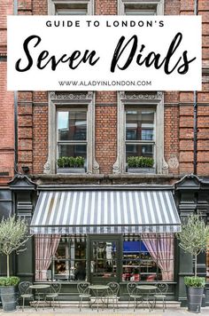 an outdoor cafe with the words guide to london's seven dials