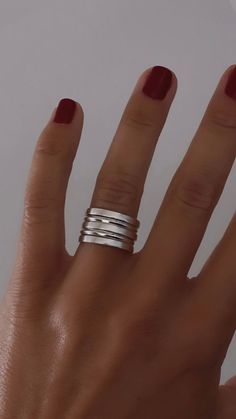 "This set of 5 sterling silver stacking rings are made using 2mm sterling silver wire, consist of 3 flat and 2 v shaped rings, polished to high shine.  They are perfect for mix and matching with your other rings. Please leave the ring size wanted at the checkout \"Notes to seller\"  Thank you for choosing hand made ♥️ Ette" Dainty Silver Stackable Rings With Open Band, Silver Stackable Rings With Simple Design In Sterling Silver, Silver Sterling Stackable Rings With Simple Design, Nickel-free Silver Minimalist Stackable Rings, Simple Design Silver Sterling Stackable Rings, Minimalist Nickel-free Silver Stackable Rings, Stacked Sterling Silver Rings, Simple Silver Stackable Nickel-free Rings, Simple Nickel-free Silver Stackable Rings