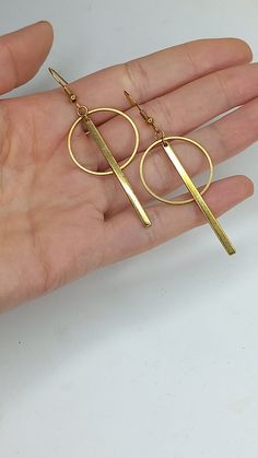 Boho Geometric brass Earrings 🌿 . This pair is made of hypoallergenic brass parts. No Nickel and no Lead. . Light to wear and easy to combine. 🌿 . . The item will arrive at you wrapped as a gift in a paper gift bag. . Here are some tips to ensure longevity with my pieces: 》 Avoid showering, swimming, and exercising with my pieces. 》 Avoid wearing perfumes with your jewelry. 》 Avoid sleeping with my pieces on. 》 When not in use, store items in a box. . 》SHIPPING: If you need a tracking number f Modern Bronze Earrings As Gift, Gold Brass Art Deco Earrings, Art Deco Gold Brass Jewelry, Modern Brass Plug Earrings For Gift, Bohemian Brass Linear Earrings For Gift, Modern Brass Plug Earrings As Gift, Handmade Art Deco Gold Earrings, Minimalist Brass Plug Earrings As A Gift, Minimalist Gold Brass Plug Earrings