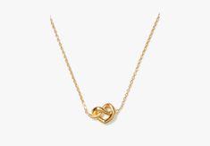 we designed this loves me knot necklace as an update to our best-selling sailor's knot. if you take a second look you might notice the knotted pendant resembles a heart. it's a nod to one of our favorite (and sweetest) emblems. | Kate Spade Loves Me Knot Mini Pendant, Gold Gold Knot Necklace, Anastasia Grey, Kate Spade Necklace, Sailor Knots, Jewelry Gift Guide, Wishlist 2024, 14th Birthday, Minimalist Gifts, Pendent Necklace