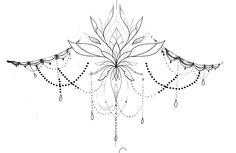 a drawing of a chandelier with beads hanging from it's center piece