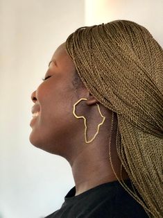 Gold Africa Map Hoops African Map earrings African | Etsy African Metal Jewelry, East African Gold Jewelry, Aftican Earrings, African Culture Earrings, Afrocentric Earrings Myafricangold, Africa Earrings, Natural Hair Movement, African Map, Map Jewelry