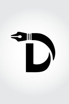 the letter d with a pen in it