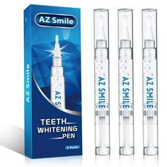 Whiten your teeth while you sleep. In as little as 2 weeks (two-three weeks of treatment is recommended for best results), these Pearly White AZSmile teeth whitening pens whiten your teeth up to two shades and have 15X more whitening power in 1 treatment versus brushing alone, unlike other tooth whitening pens. 35% Carbamide Peroxide Ingredient, non-sensitive for teeth The whitening pen pack includes one tooth whitener pen and one overnight stand for easy storage next to the sink or countertop. Mouth Spray, Teeth Whitening Diy, Teeth Whitening Gel, Pen Stain, Teeth Whitening Pen, Smile Teeth, Dental Cleaning, Stained Teeth, Pen Kits