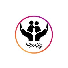 the logo for family with two hands holding a heart