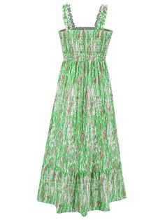 Smocked Printed Square Neck Sleeveless Dress Basic Style, Square Neck, Jumpsuit Dress, Smocking, Sleeveless Dress, Care Instructions, Summer Fashion, Square, Dresses