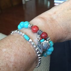 ndpuckett added a photo of their purchase Southwestern Style Silver Beaded Bracelets For Gift, Southwestern Silver Beaded Bracelet For Gift, Nickel-free Turquoise Beaded Bracelets, Southwestern Style, Nickel-free Southwestern Turquoise Beaded Bracelets, Southwestern Turquoise Nickel Free Beaded Bracelets, Southwestern Turquoise Nickel-free Beaded Bracelets, Silver Bracelet Stack, Turquoise Silver Bracelet, Silver Necklace Designs