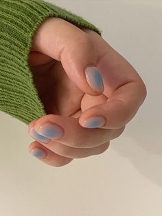 Light Blue Nails & Baby Blue Nails: 40+ Prettiest Designs to Try Blue Aura Nails, Nails Baby Blue, Aura Azul, Light Blue Nail Designs, Light Blue Nail Polish, Purple Ombre Nails, Blue Gel Nails, Aura Nails, Light Blue Nails