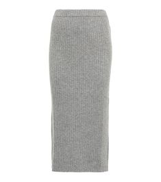 Jardin des Orangers - Cashmere midi skirt | Mytheresa Leather Pencil Skirts, Modest Spring Outfits, Bottega Veneta Pouch, Skirts Denim, Ribbed Skirt, Tube Skirt, Knit Pencil Skirt, High Waisted Pencil Skirt, Denim Pencil Skirt