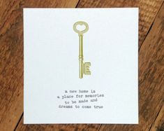 there is a card with a key on it