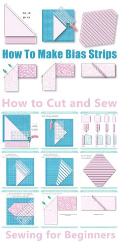 How to Cut and Sew Bias Strips Sewing Guide, 45 Degree Angle, Sewing 101, Sewing Instructions, Diagonal Line, Quilting Rulers, Woven Fabrics