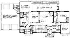 the floor plan for a home with three bedroom and two bathrooms, including an attached garage