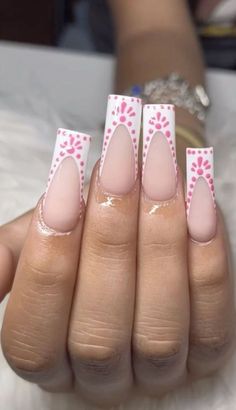 Pink Nail With Glitter, Nails Beach Design, Pink Nail Sets, Nails Inspo Pink, Pink Nails Art, Nail With Glitter, Mexican Nails, Pink Nail Colors, Summery Nails