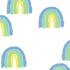 a white background with rainbows painted on it