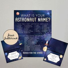 an astronomy themed party game with space and stars on the back, which includes instructions for each player