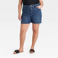 These Mid-Rise Denim Shorts from Ava & Viv™ make a perfect pick for sunny days. Made from stretchy denim fabric, these regular-fit jean shorts offer easy movement and all-day comfy wear. The belt-loop waistband with fly button and zipper closure gives you a secure fit, while the front and back pockets add functional style. Pair these shorts with comfy tees and tank tops for a number of versatile looks. Mid Rise Jean Shorts, Mid Rise Denim Shorts, Functional Style, Comfy Wear, Mid Rise Jeans, Bottom Clothes, Comfy Tees, Denim Fabric, Jeans Fit